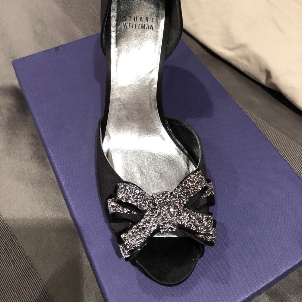 Stuart Weitzman Evening Shoe with Crystal Bow
